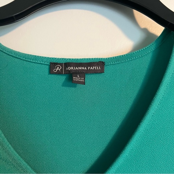 ADRIANNA PAPELL SEAFOAM GREEN BLOUSE SHORT SLEEVE - Picture 2 of 3